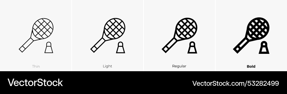 Racket icon thin light regular and bold style Vector Image
