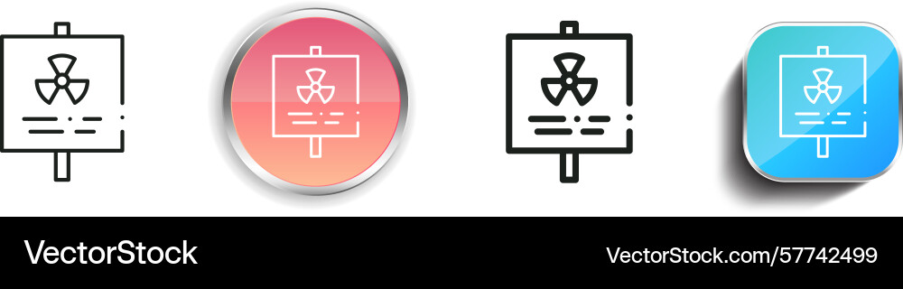 Radiation icon thin linear regular and button vector image