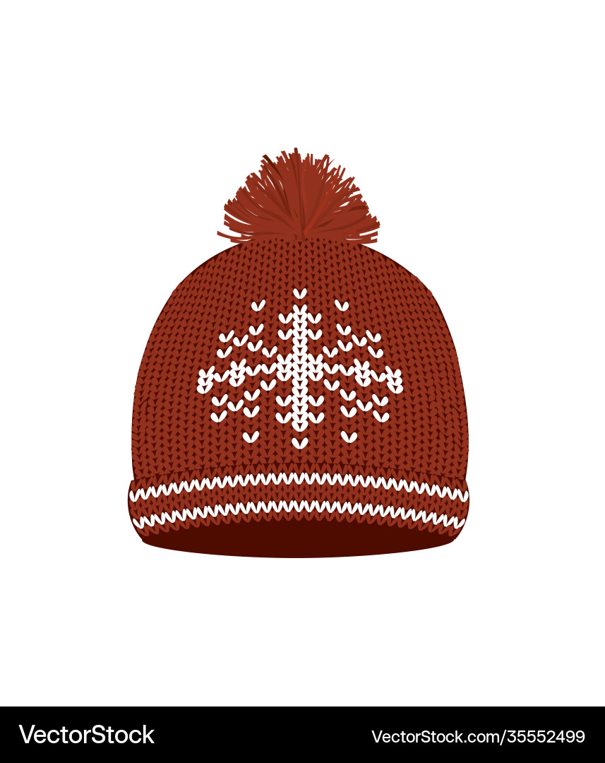 Red knitted winter hat Red knitted winter hat vector image