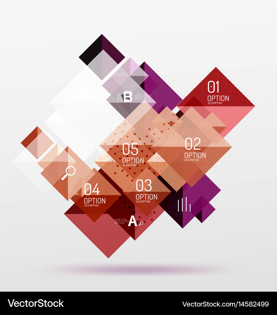Repetition of overlapping color squares Vector Image