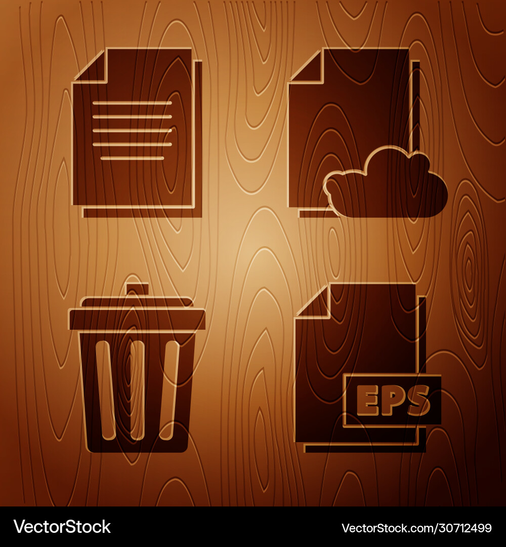 Set eps file document trash can Set eps file document trash can Vector Image