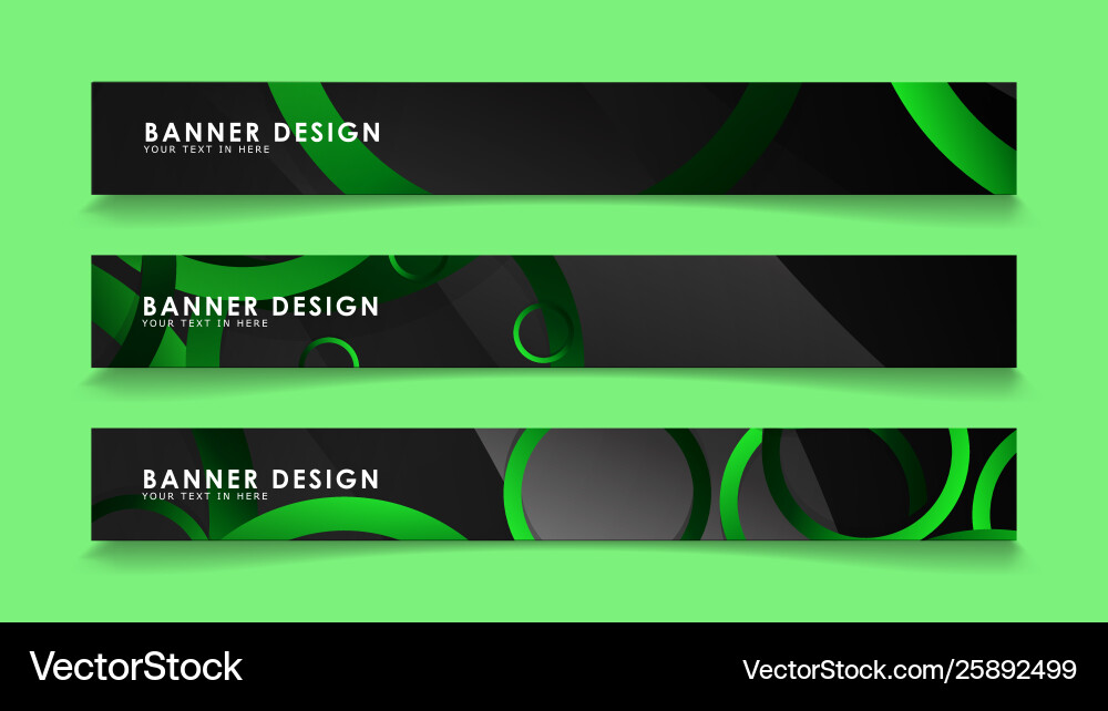 Set rectangular banners with background dark Vector Image
