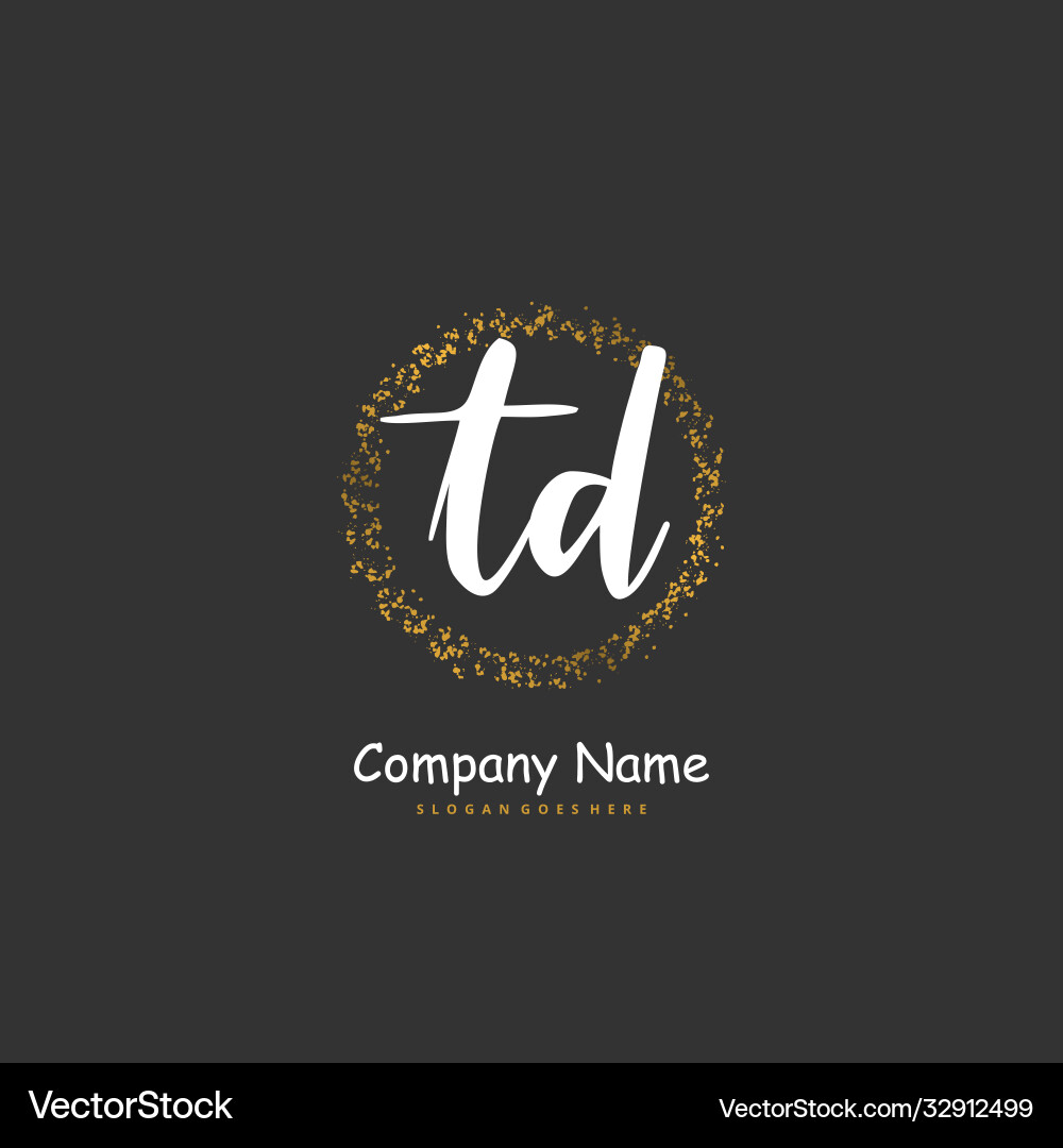 T d td initial handwriting and signature logo Vector Image