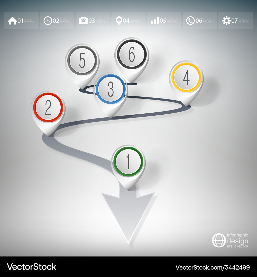 Timeline with pointer marks infographic vector image