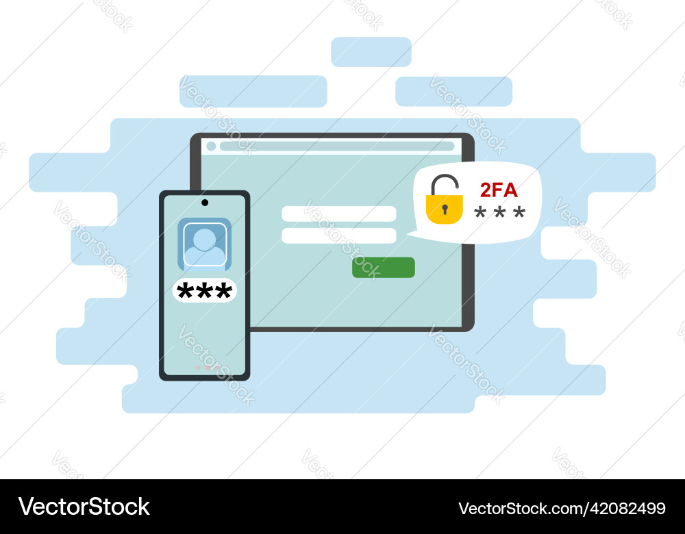 Two-factor authentication security notification Vector Image