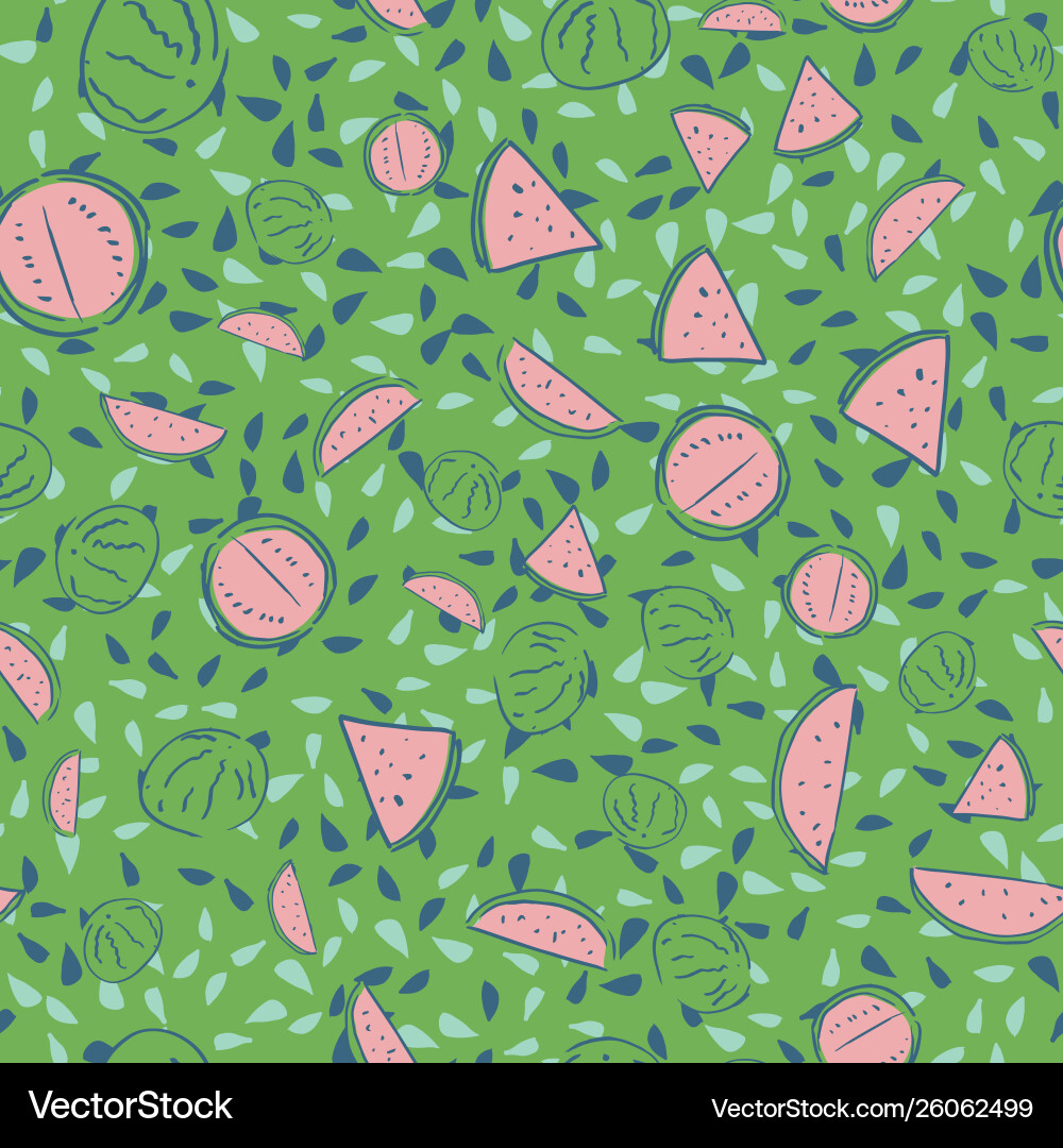 Watermelon seamless repeat pattern design Watermelon seamless repeat pattern design Vector Image