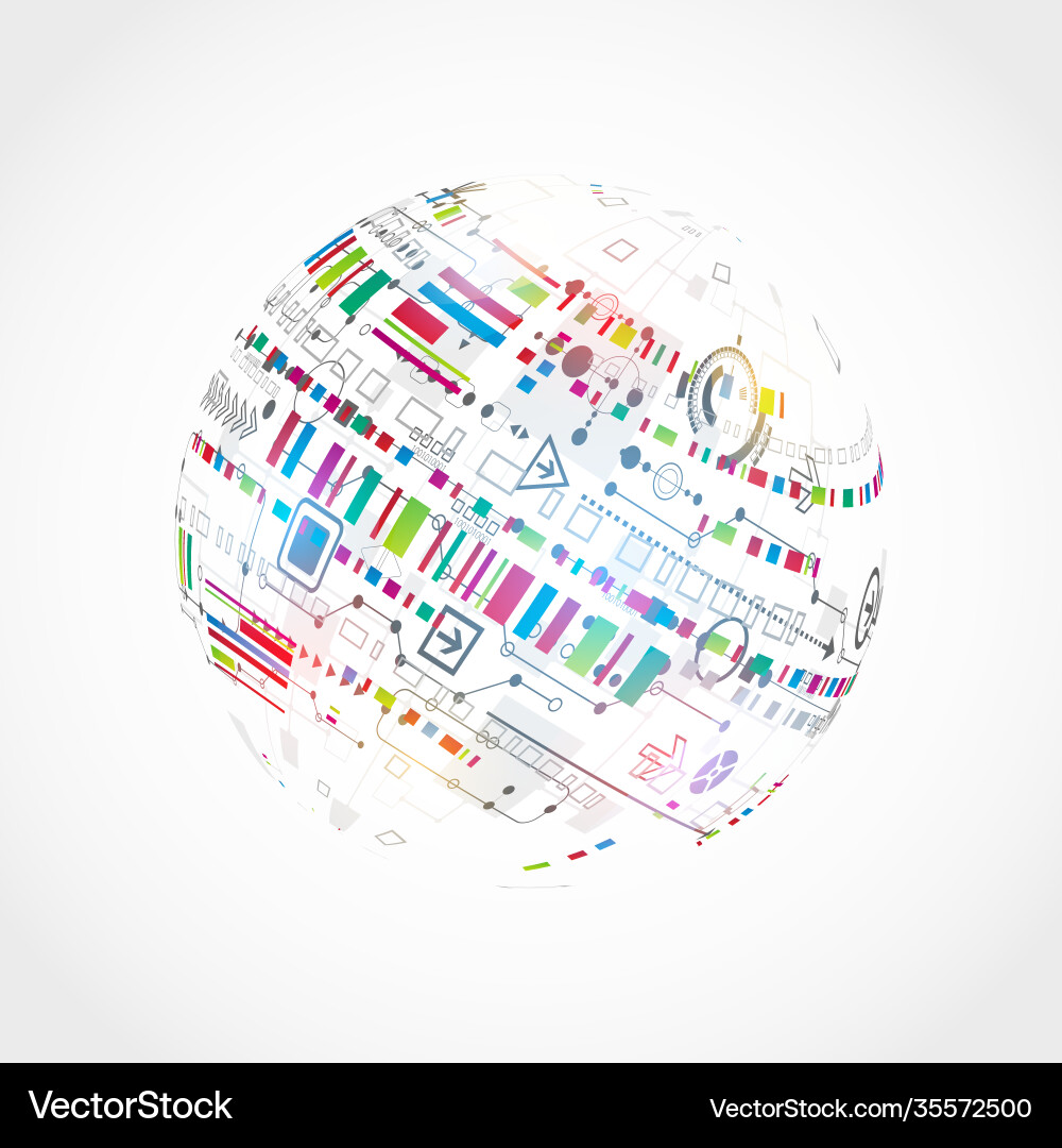 Abstract technological background with various Abstract technological background with various vector image