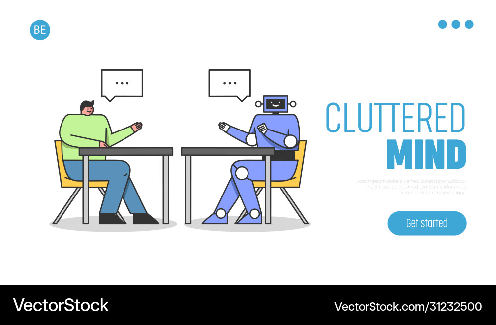 Artificial intelligence concept website landing Artificial intelligence concept website landing vector image