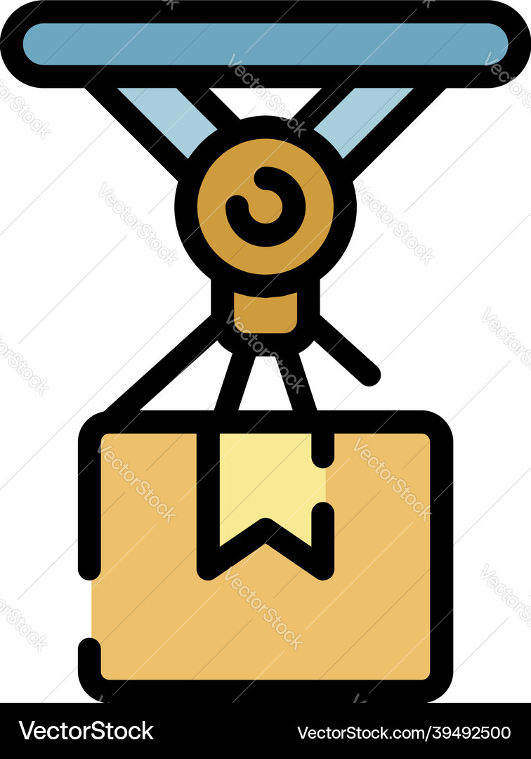 Assembly box icon color outline Assembly box icon color outline vector image
