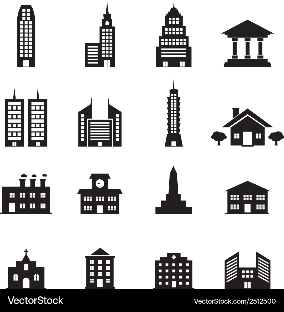 Building Icon Set vector image