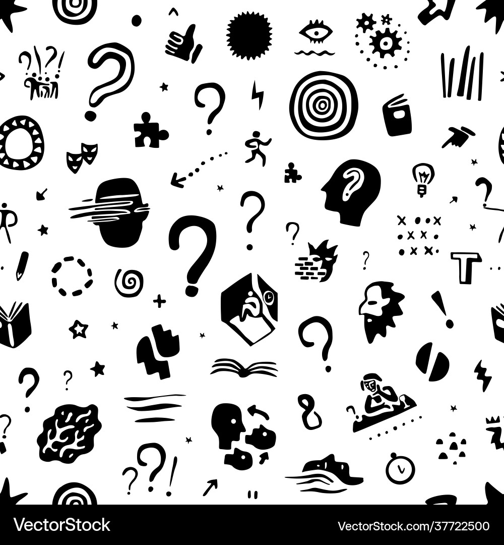 Denkfragen - nahtloser Hintergrund Denkfragen - nahtloser Hintergrund vektorbild