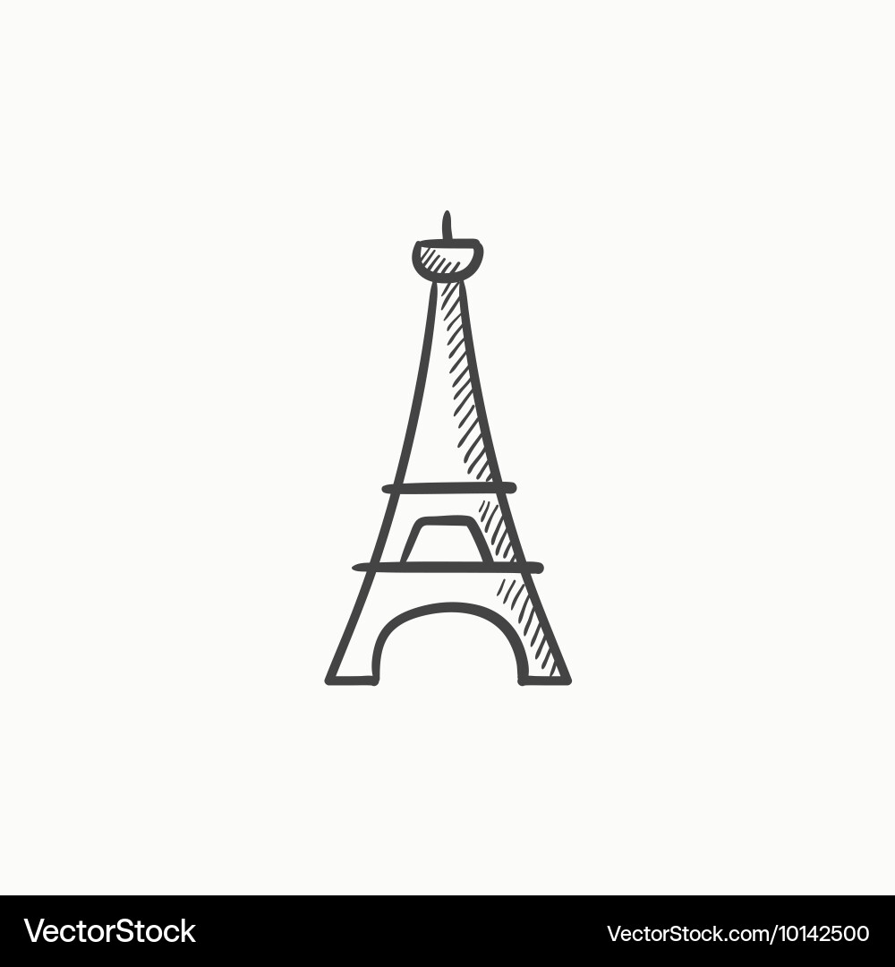 Eiffel tower sketch icon vector image