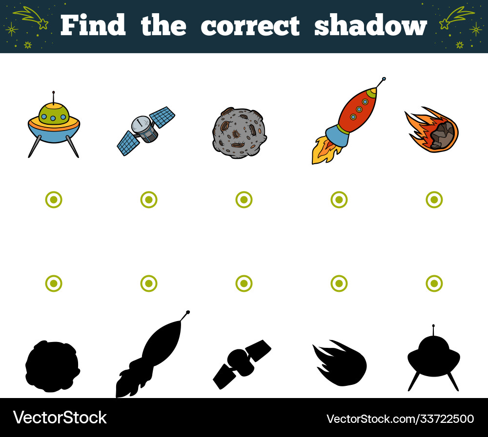 Find correct shadow for children space objects Vector Image