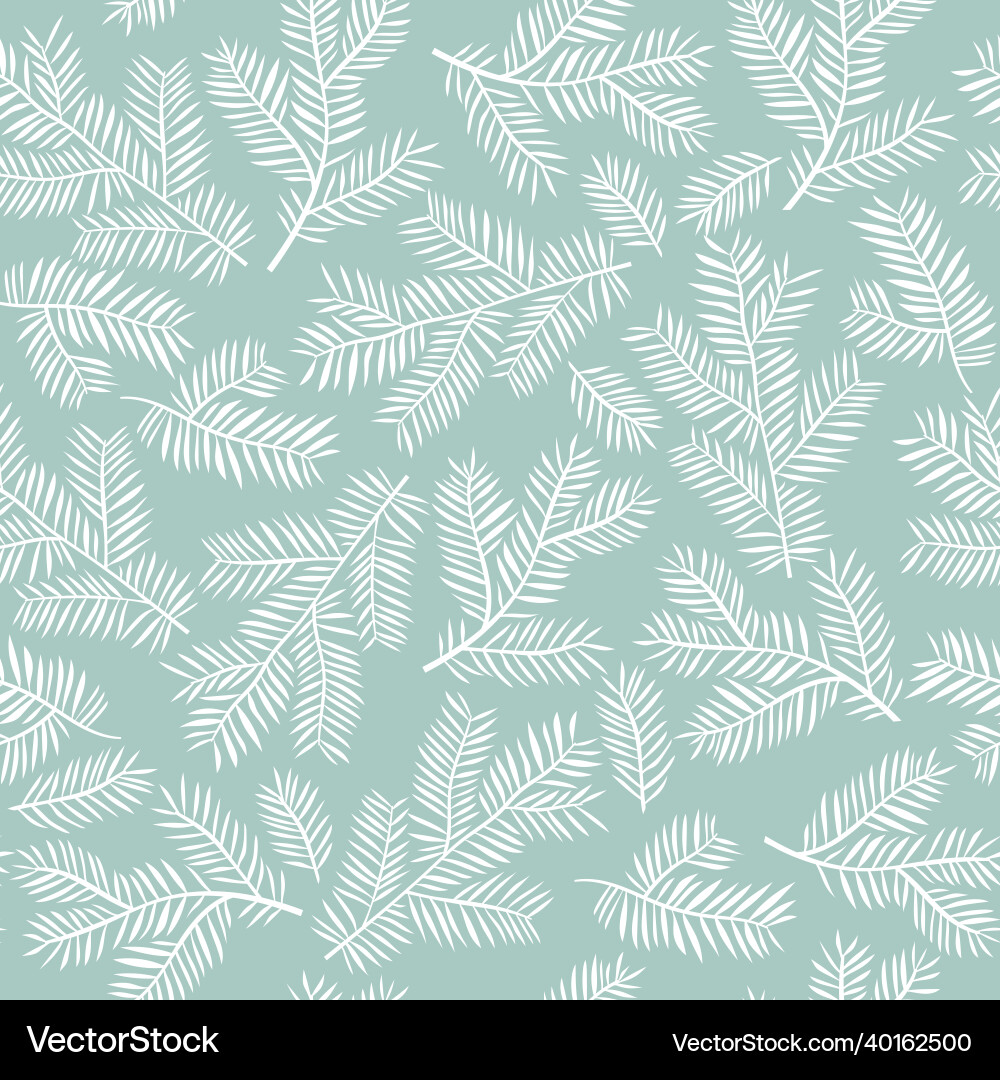 Fir Tree Branch Seamless Pattern vector image