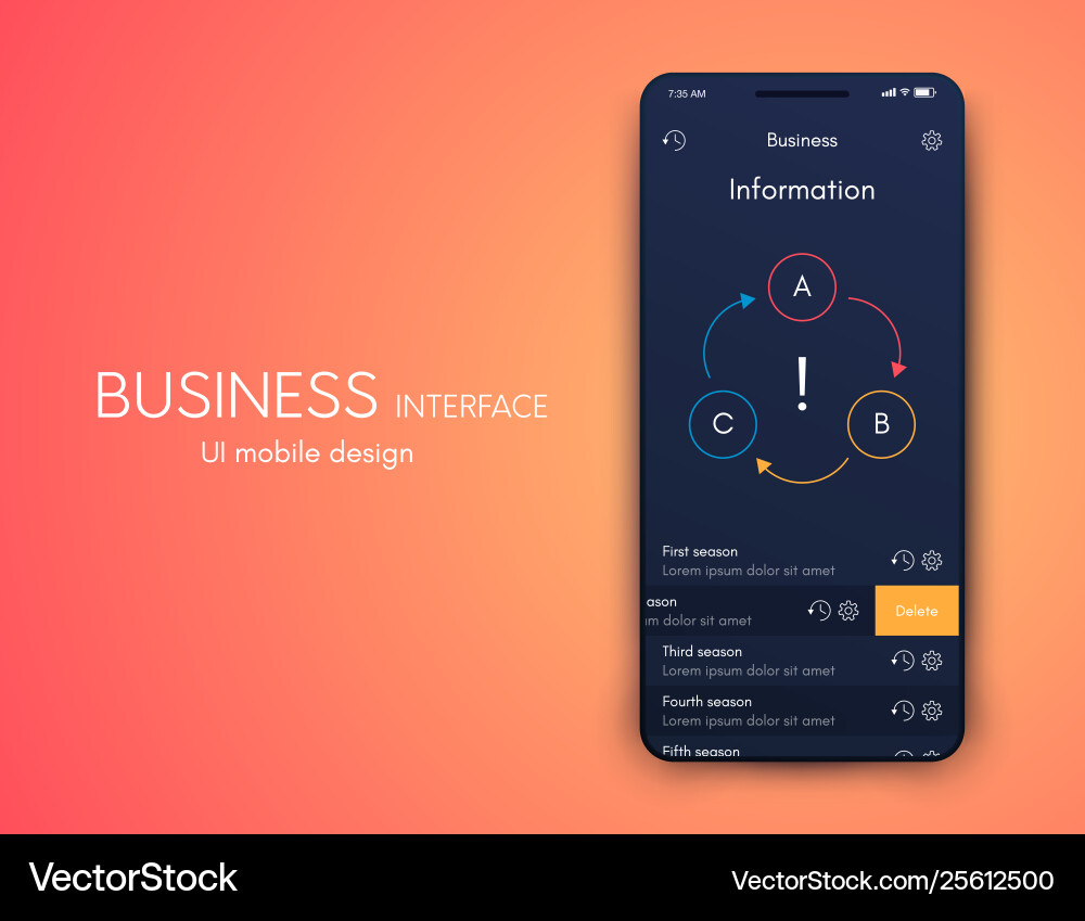 Graphics mobile infographics with three Vector Image