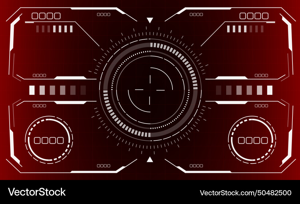 Hud sci-fi interface screen view white circular Hud sci-fi interface screen view white circular vector image