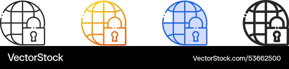 Internet iconthin linear gradient blue stroke Vector Image
