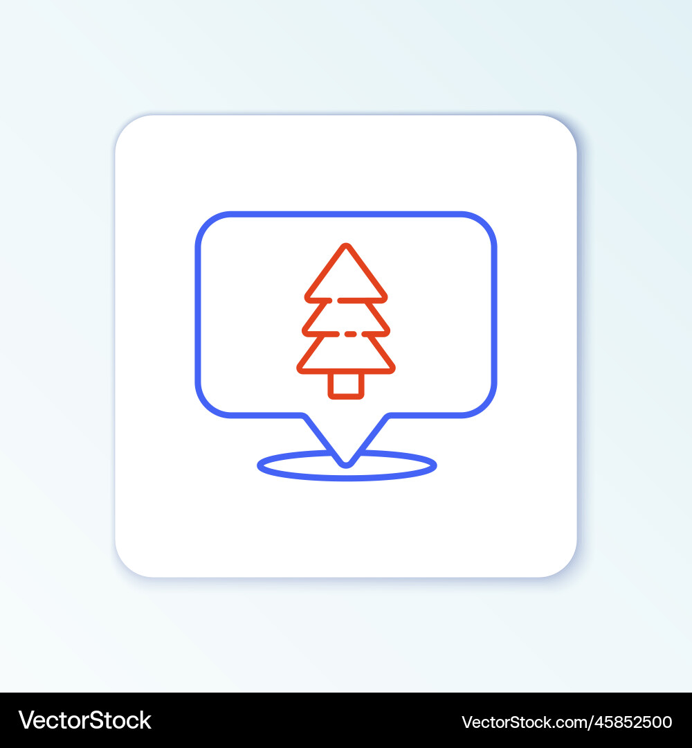 Line location of the forest on a map icon isolated Line location of the forest on a map icon isolated vector image