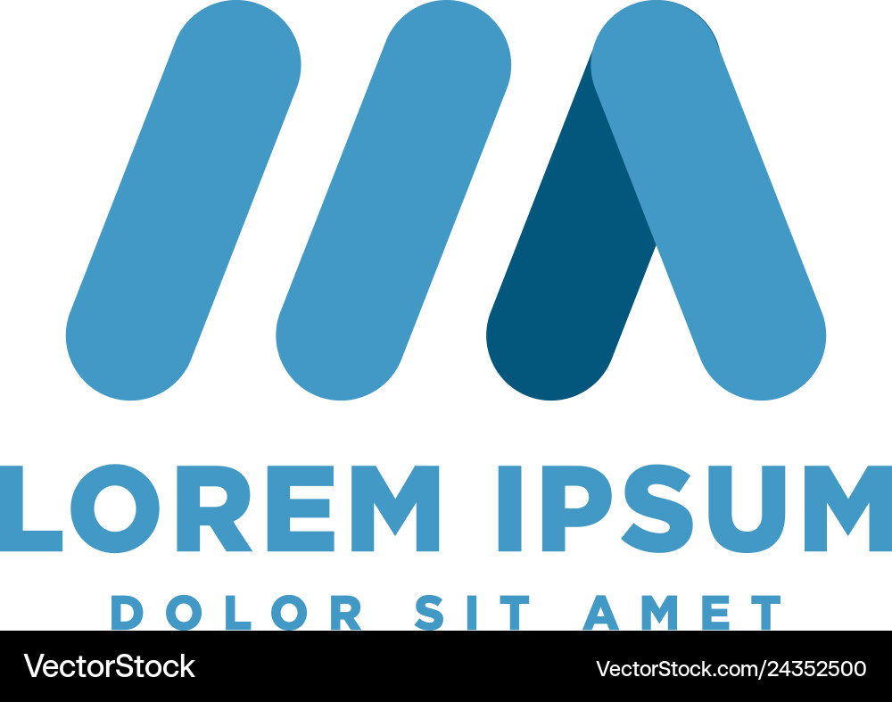 Minimal m initial logo template icon element Vector Image