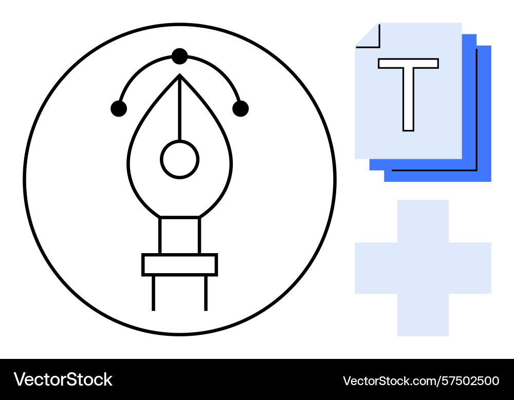 Pen tool design concept with typography and layer Pen tool design concept with typography and layer vector image