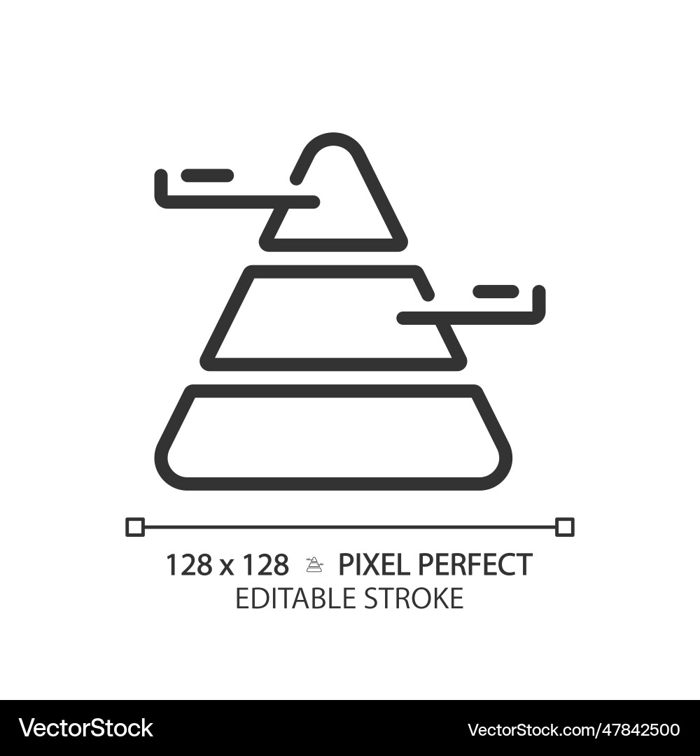 Pyramid chart linear icon Pyramid chart linear icon vector image