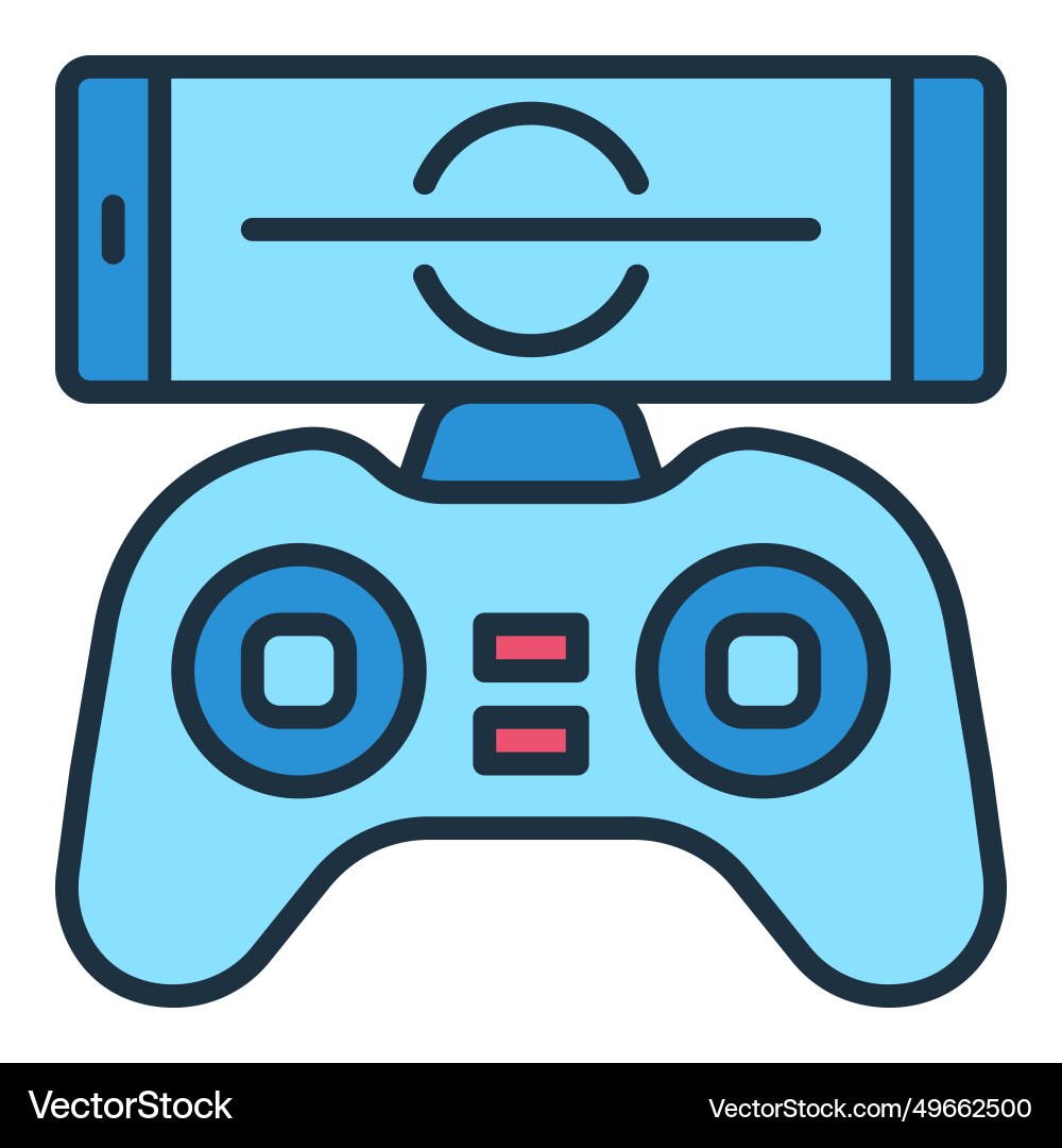 Quadcopter gamepad with smartphone concept Quadcopter gamepad with smartphone concept Vector Image