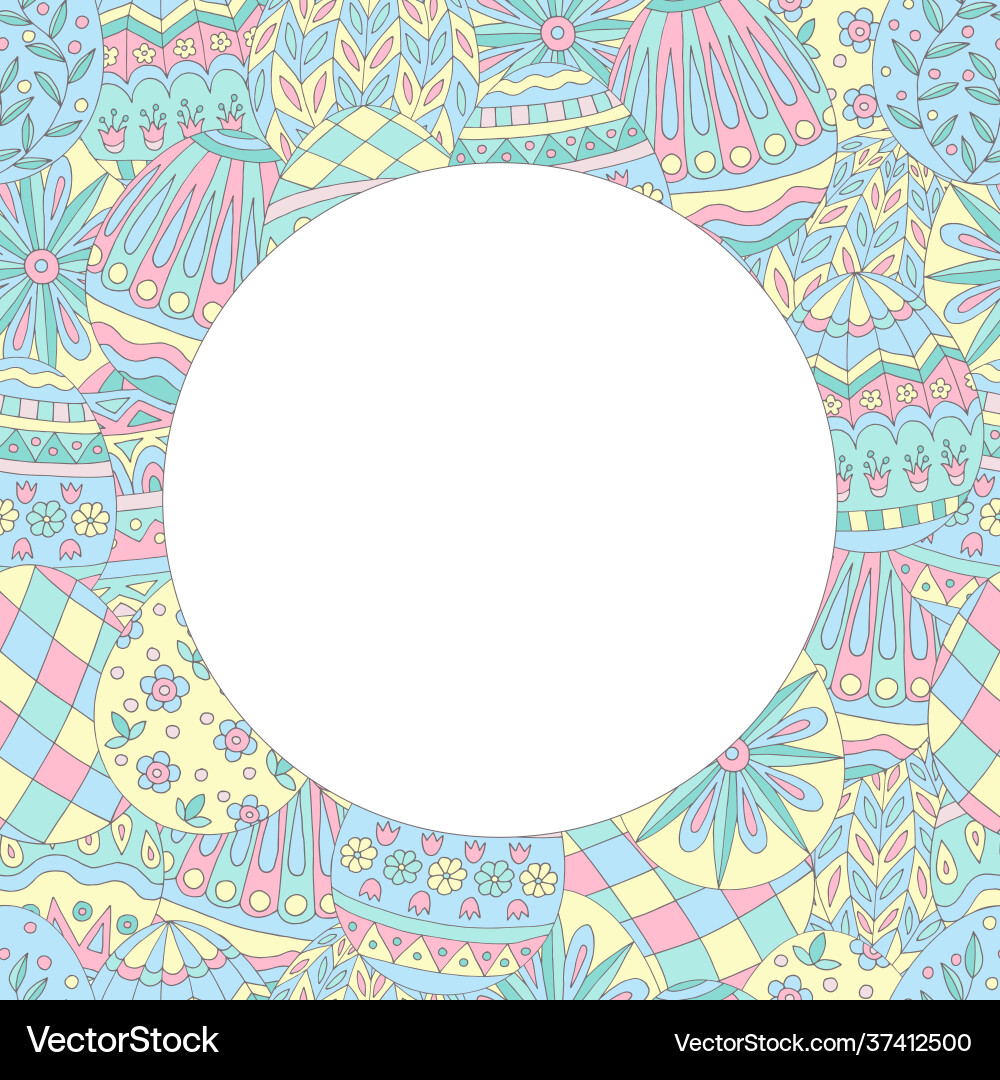 Round frame with abstract easter egg pattern Round frame with abstract easter egg pattern vector image