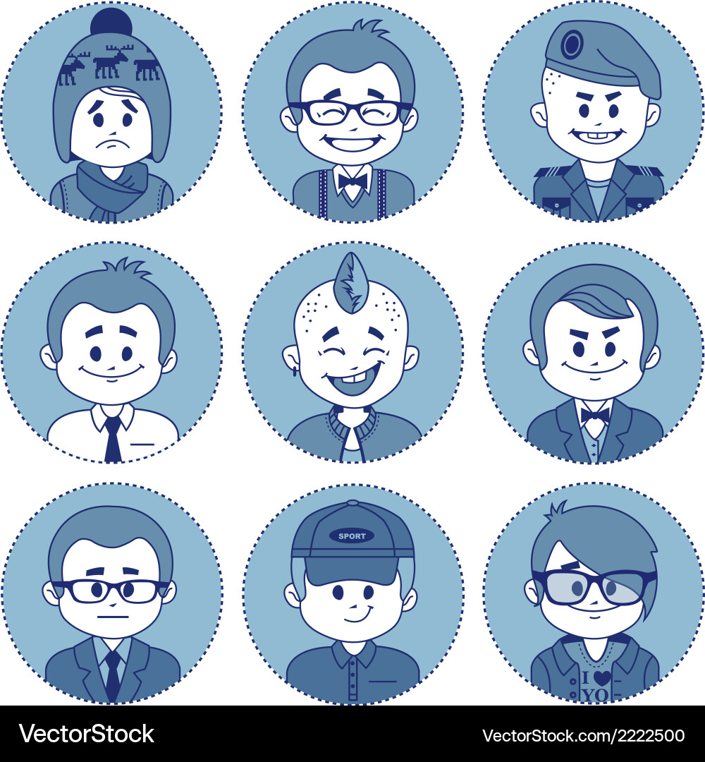 Set icons with characters different professions vector image