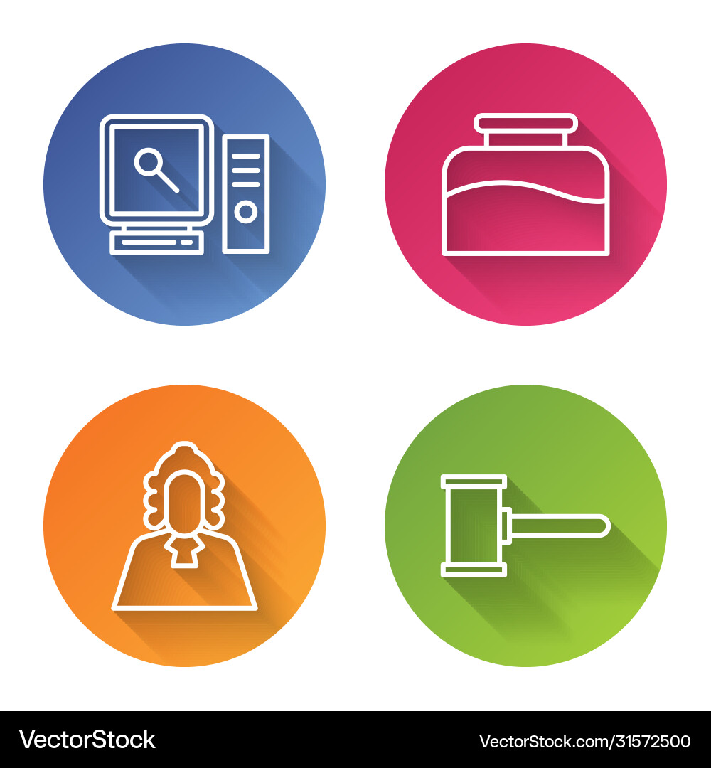 Set line search on computer screen inkwell judge Set line search on computer screen inkwell judge vector image