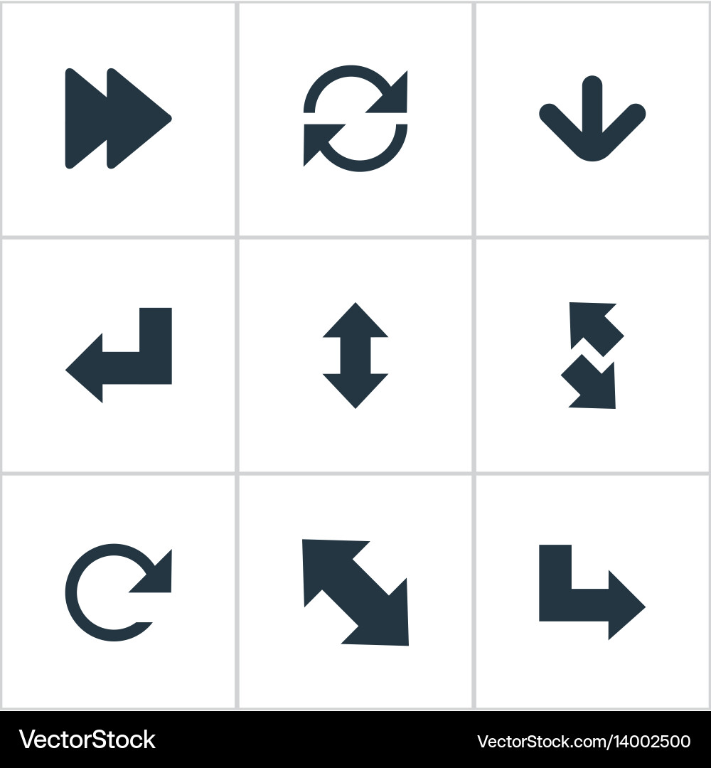 Set of simple cursor icons Vector Image