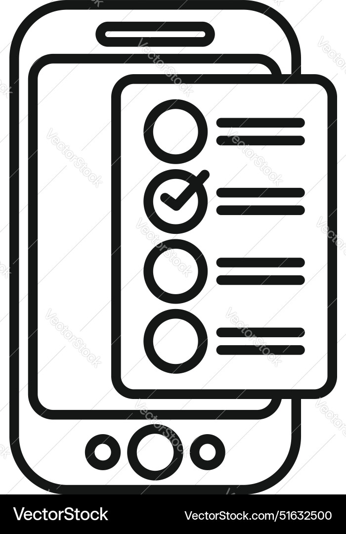 Smartphone showing checklist for task management Vector Image