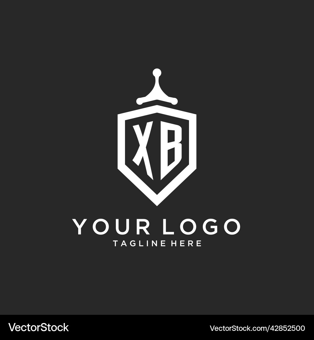 Xb monogram logo initial with shield guard shape Vector Image