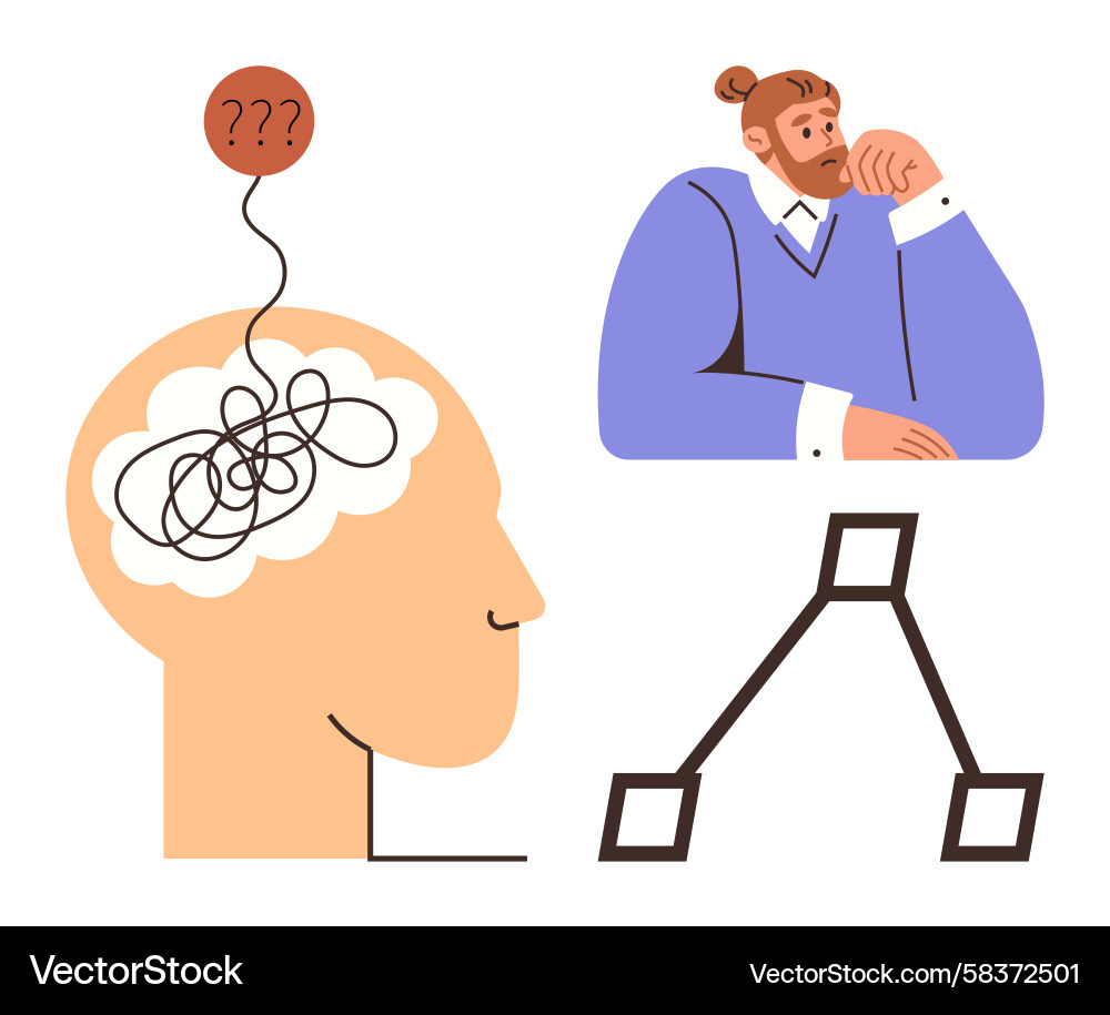 Complex Problem Solving - Thought Flow Vector Image