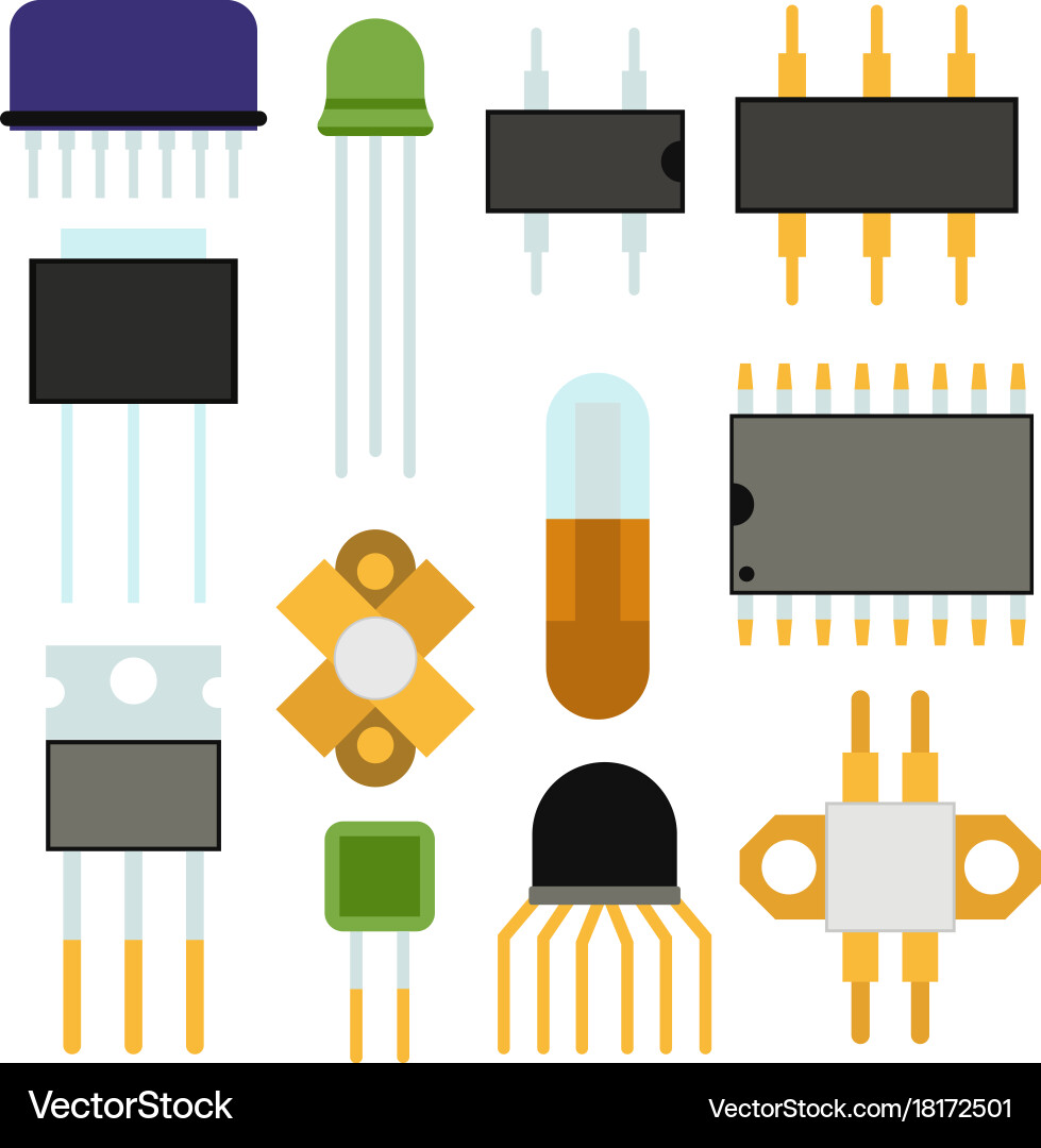 Computer chip technology processor circuit Vector Image