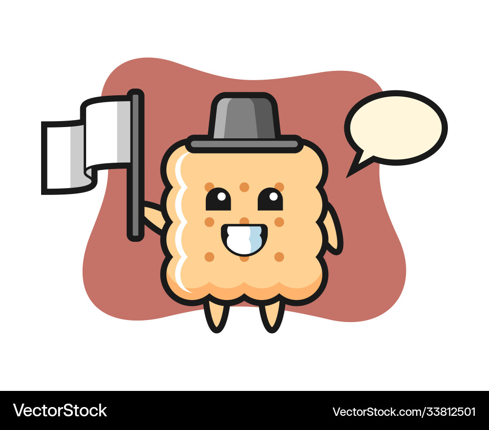 Cute Cracker Character with Flag vector image
