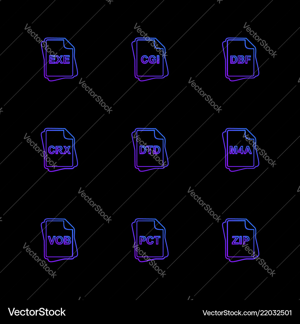 File type files documents eps icons set Vector Image