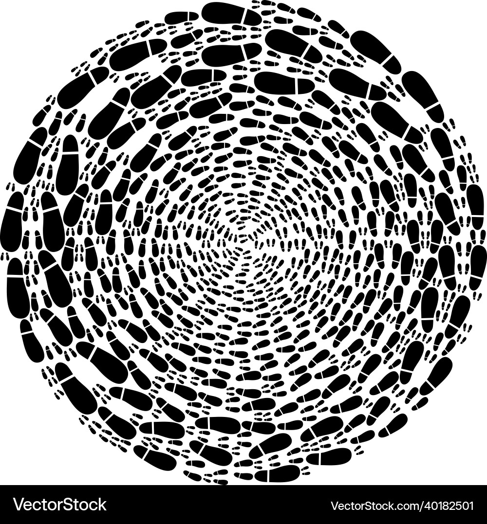 Human footprints icon exploding spheric cluster Human footprints icon exploding spheric cluster vector image