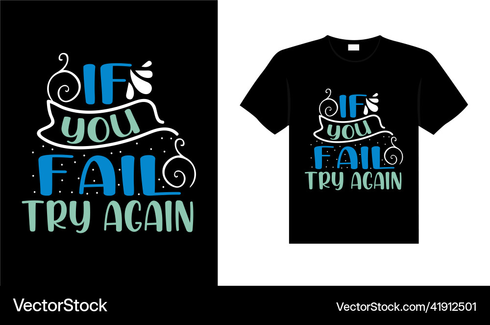 If you fail try again vector image