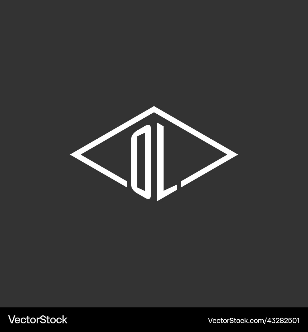 Initialen ol Logo Monogramm mit einfachem Diamant Initialen ol Logo Monogramm mit einfachem Diamant vektorbild