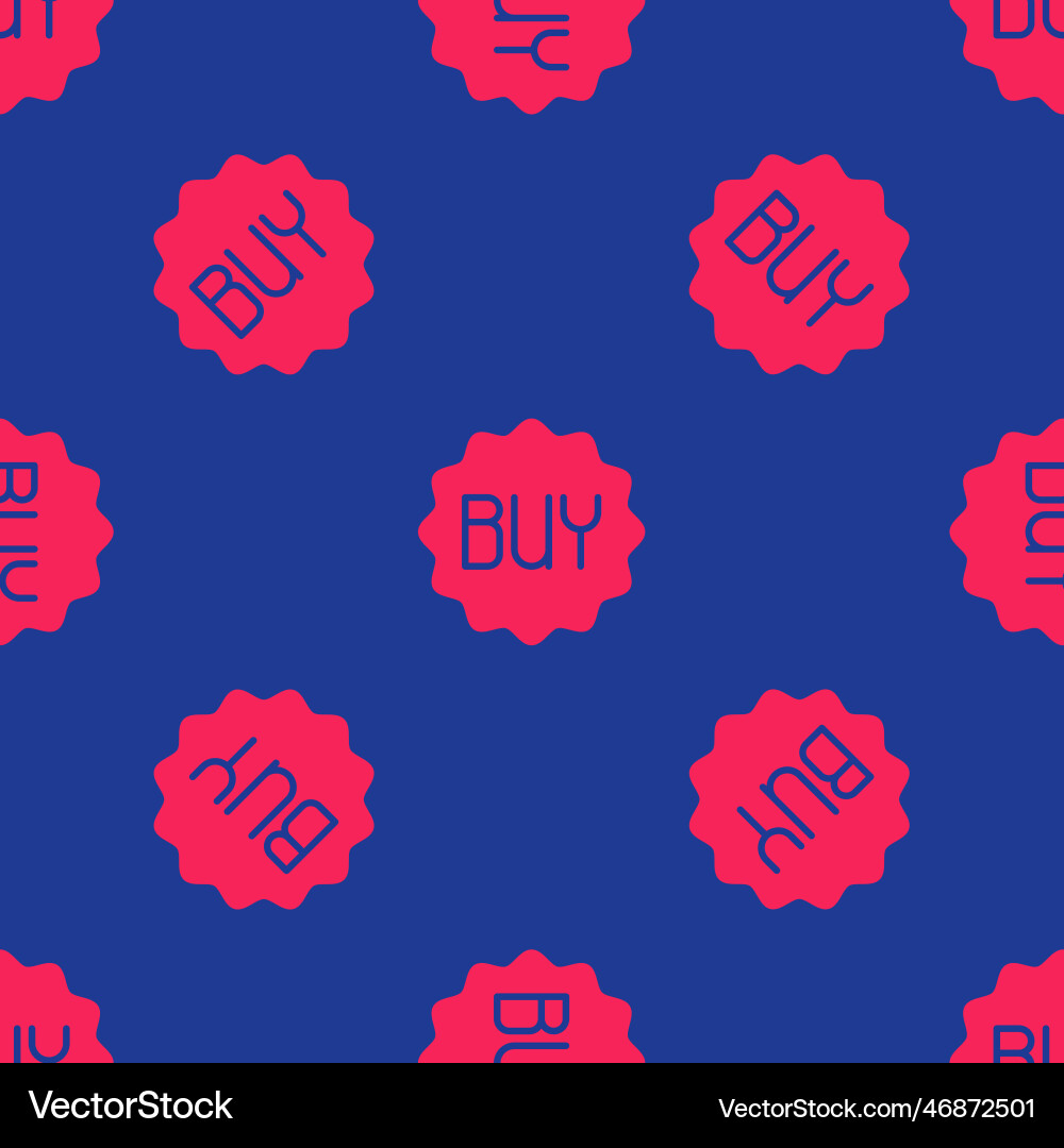 Red buy button icon isolated seamless pattern Red buy button icon isolated seamless pattern Vector Image