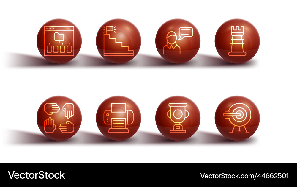 Set line browser files project team base vector image