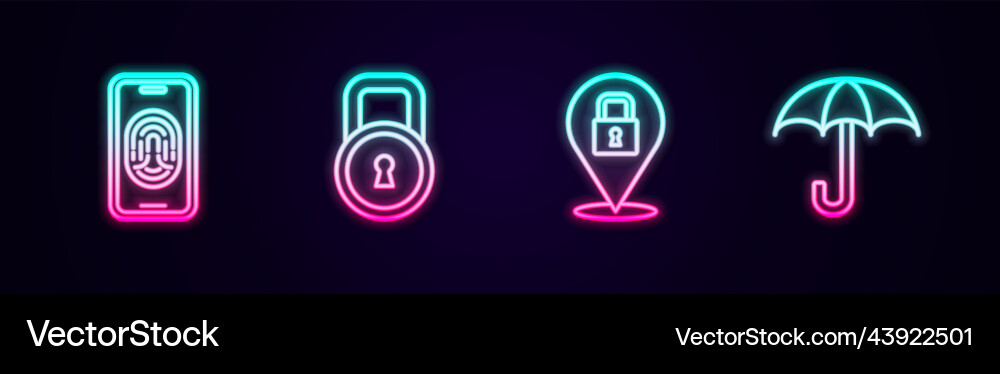 Set line mobile with fingerprint scanner lock Set line mobile with fingerprint scanner lock Vector Image