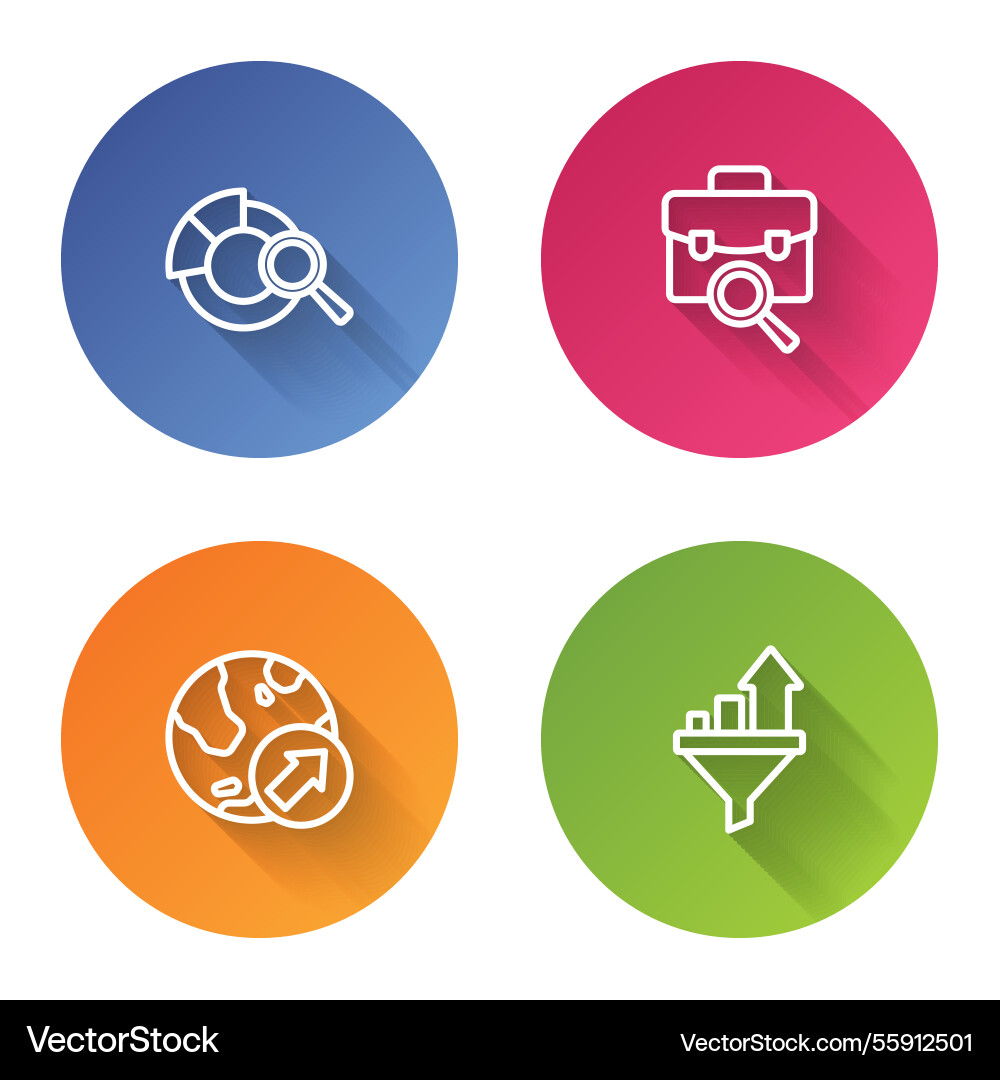 Set line search data analysis work Set line search data analysis work vector image