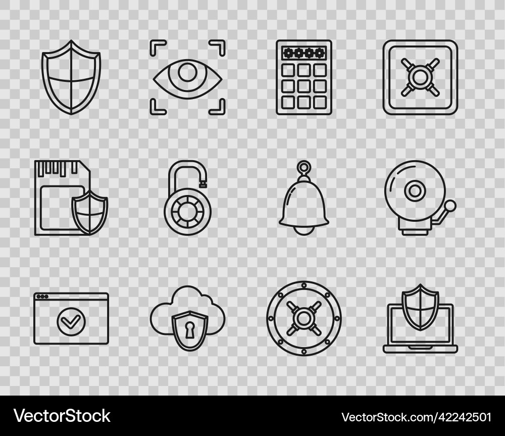 Set line secure your site with https ssl laptop Set line secure your site with https ssl laptop vector image