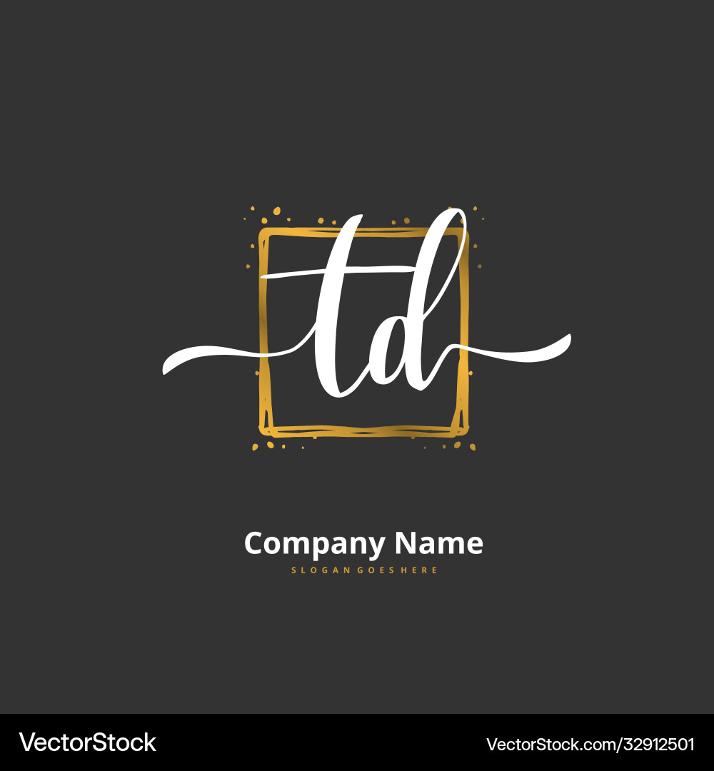 T d td initial handwriting and signature logo Vector Image