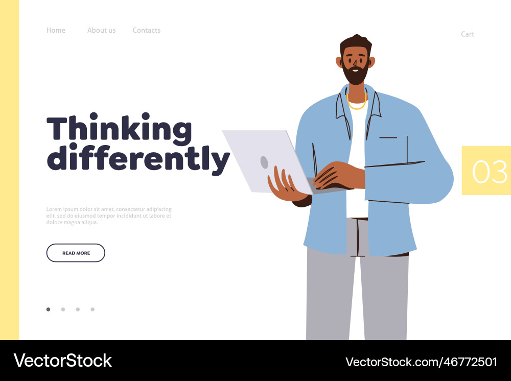 Thinking differently landing page design template Vector Image