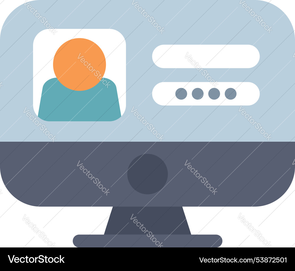 User login form or profile on computer screen vector image