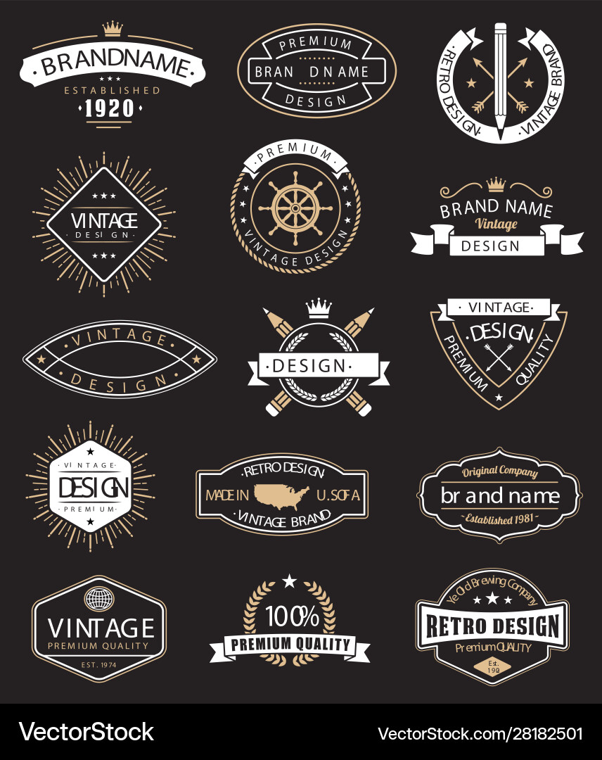 Vintage logos and insignas vector image