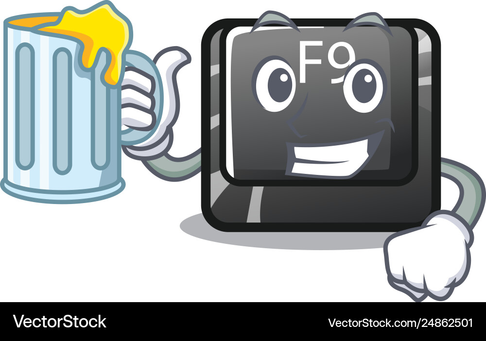 With juice button f9 in character shape With juice button f9 in character shape vector image