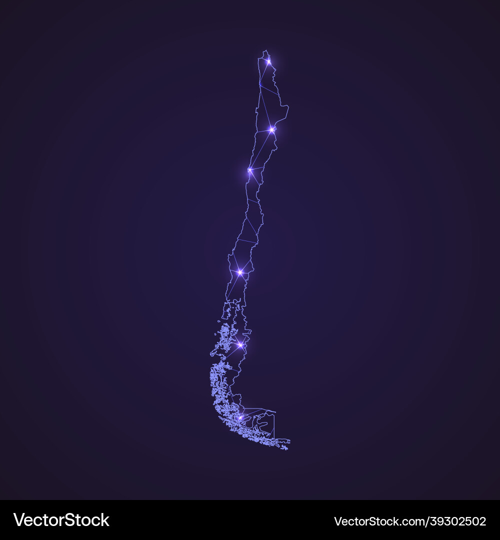 Abstract Chile Network Map vector image